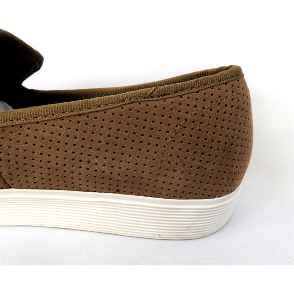 New ZARA Men's Sz 10 EU 43 Brown Tan Perforated Suede Leather Sport Loafers - Picture 7 of 11